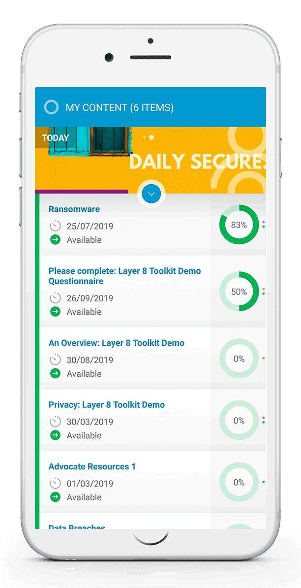 Layer 8 app mobile screenshot
